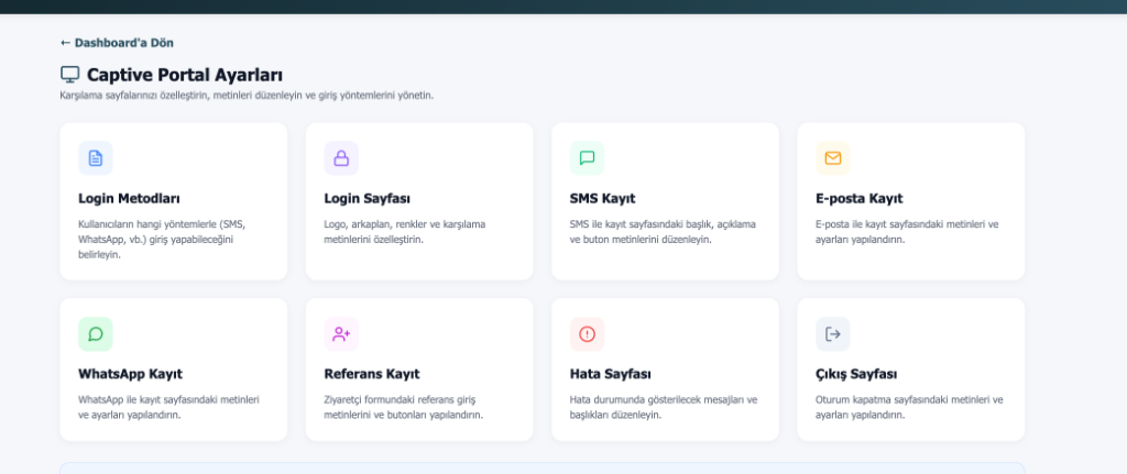 Captive Portal Ayarları