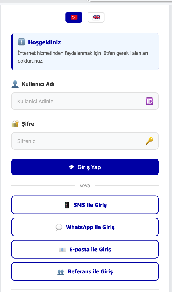 Captive Portal Ana Ekran
