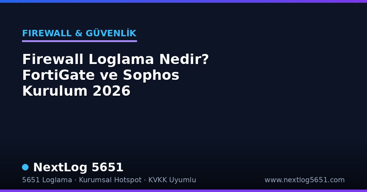 Firewall Loglama Nedir? FortiGate ve Sophos Kurulum 2026