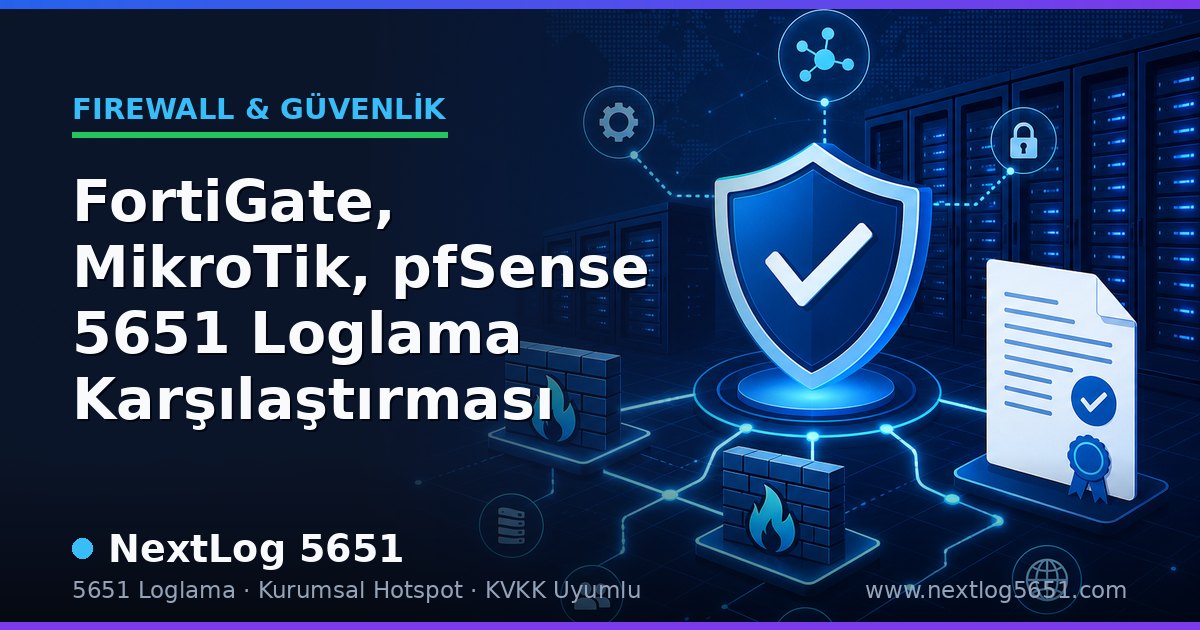 FortiGate, MikroTik, pfSense 5651 Loglama Karşılaştırması