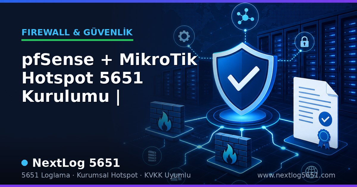 pfSense + MikroTik Hotspot 5651 Kurulumu | NextLog Rehber