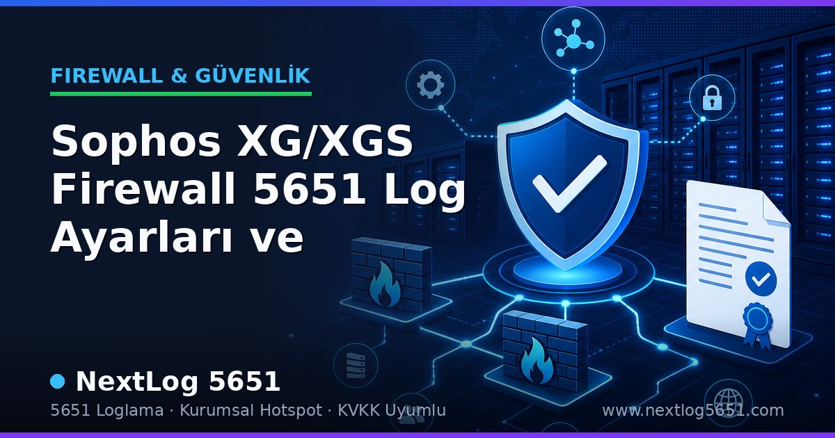 Sophos XG/XGS Firewall 5651 Log Ayarları ve